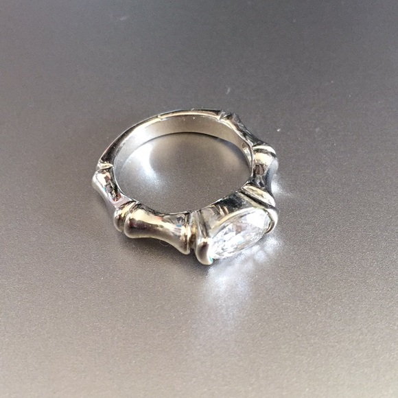 Brilliant White and Silver Ring, Size 6 - Picture 1 of 2