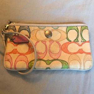 Genuine multi color Coach wristlet