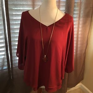 WHBM Kimono style blouse, Cinnamon