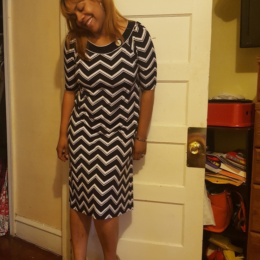 Dress Jessica Howard, Size: 14, blk & wht chevron