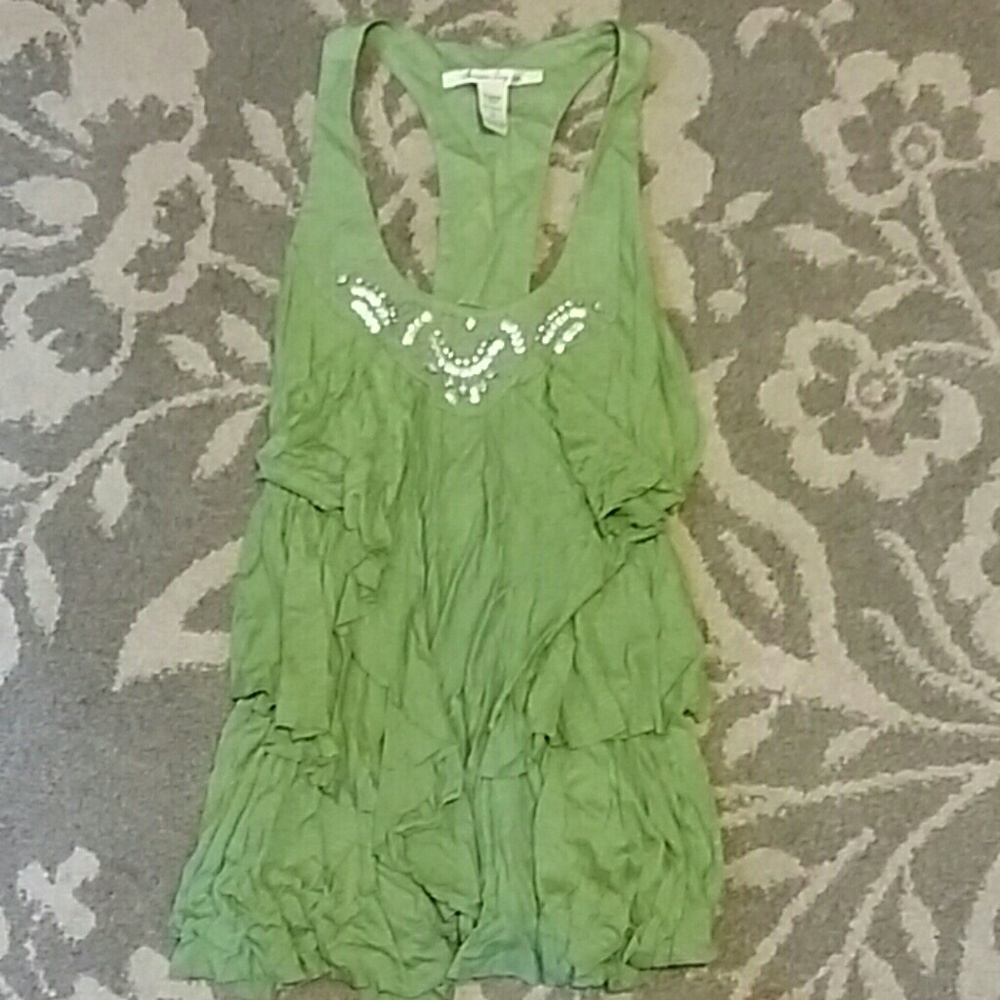 Green flowy top