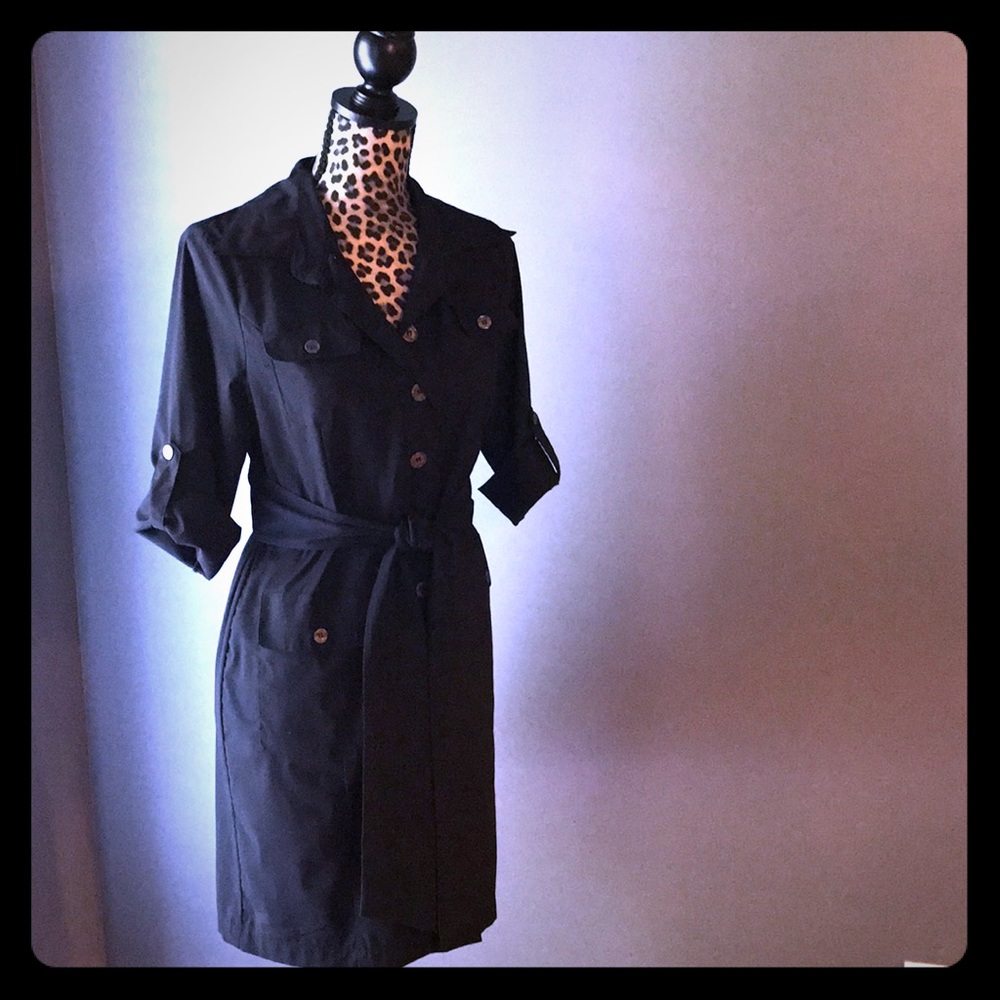 Black button down dress