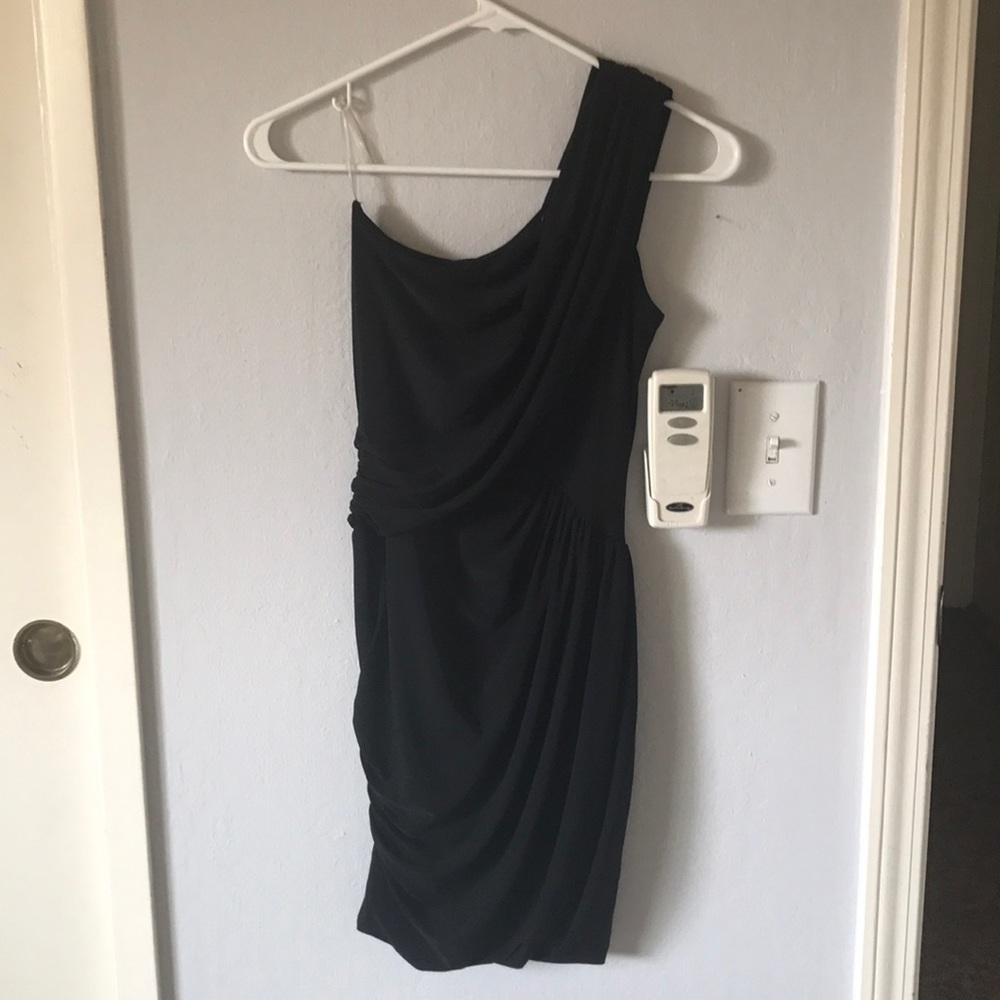 Black One Shoulder Mini Dress