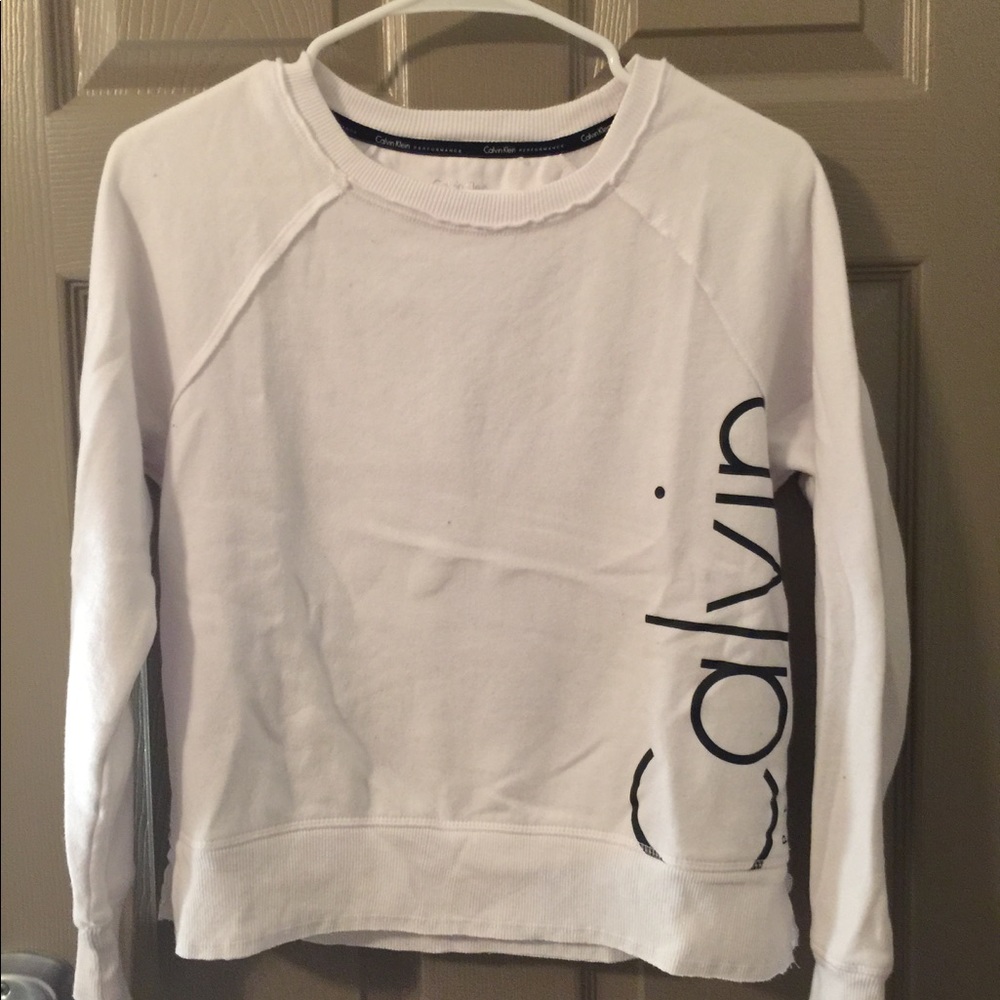 Calvin Klein crew neck cropped sweatshirt