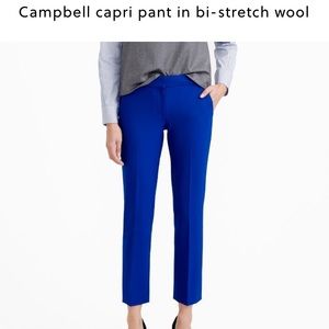 Jcrew Campbell capri pant in bi-stretch wool