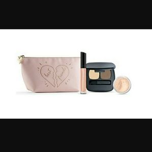BARE MINERALS 3PC MINERAL VEIL& GLOSS& EYE KIT+BAG