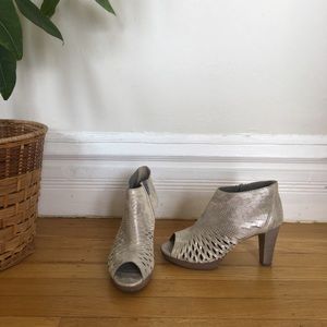 Never worn metallic leather ankle boots