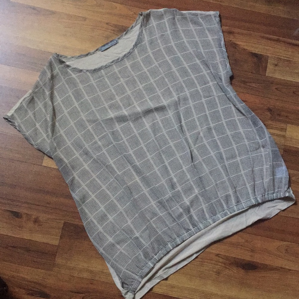 Sheer Geometric Print Blouse (Olivia Moon)