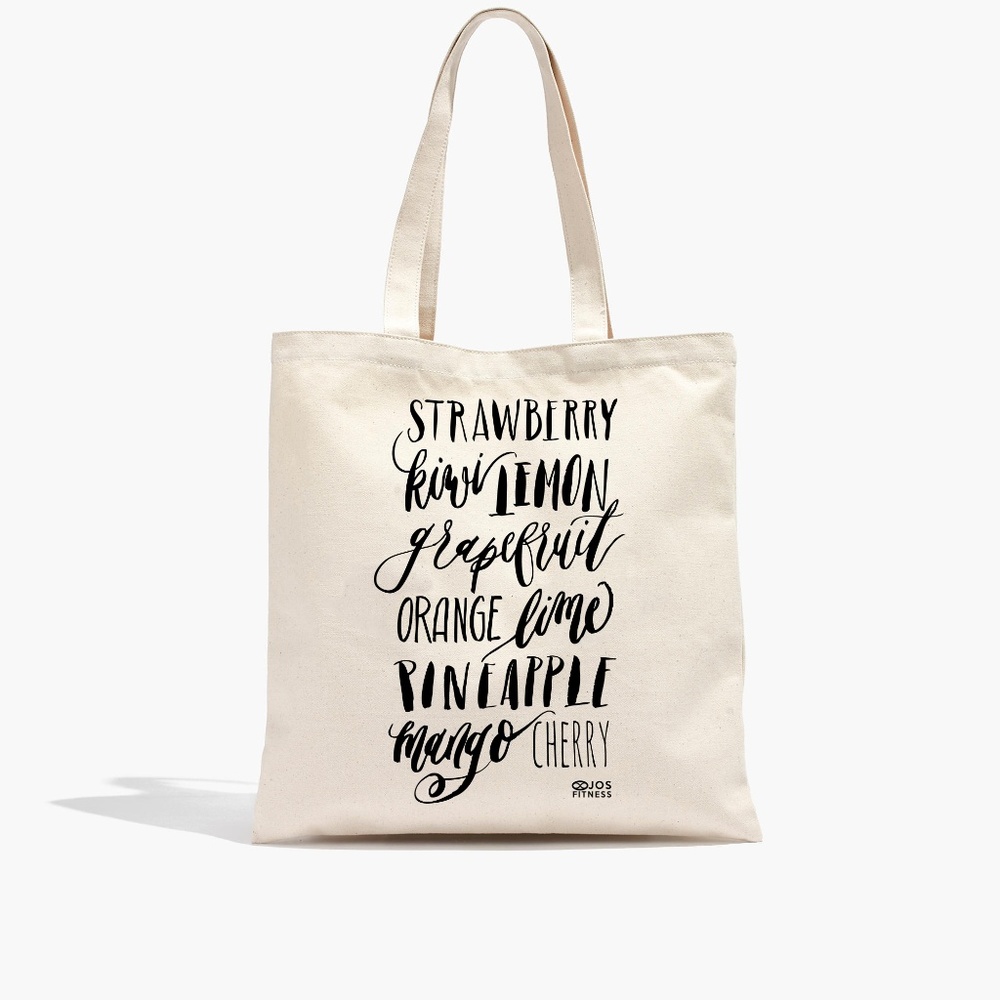 Fruit List Canvas Tote Bags | Artisan Designed