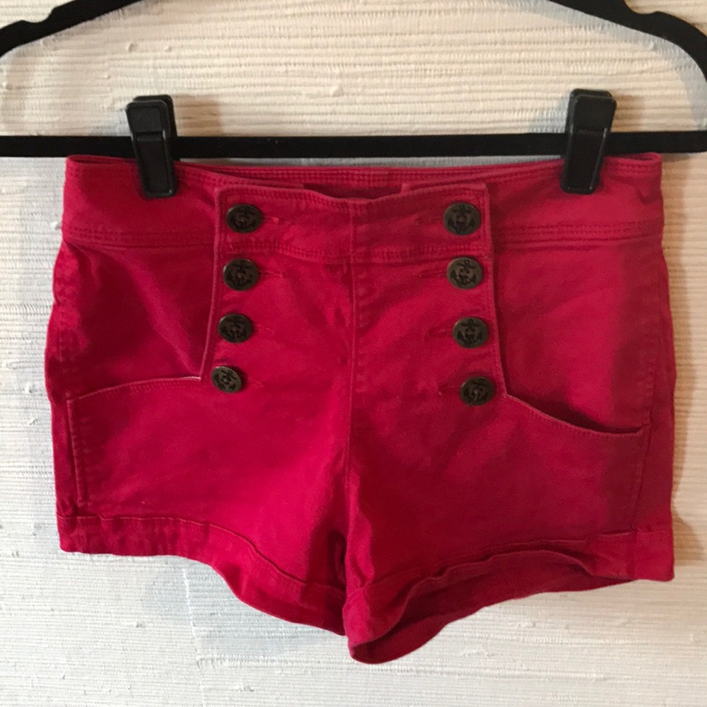 Express Red High-Waisted Shorts