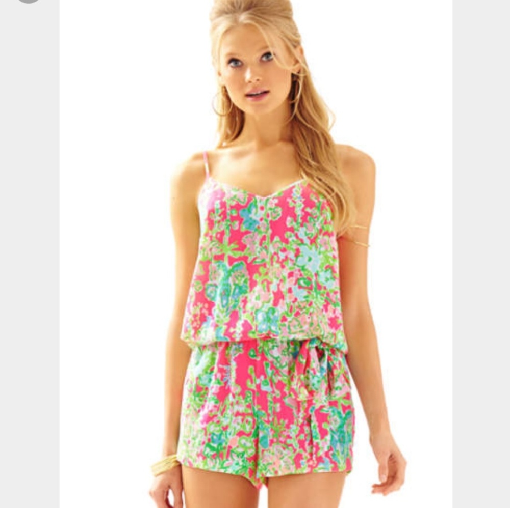 NWT LILLY PULITZER FLAMINGO DEANNA ROMPER