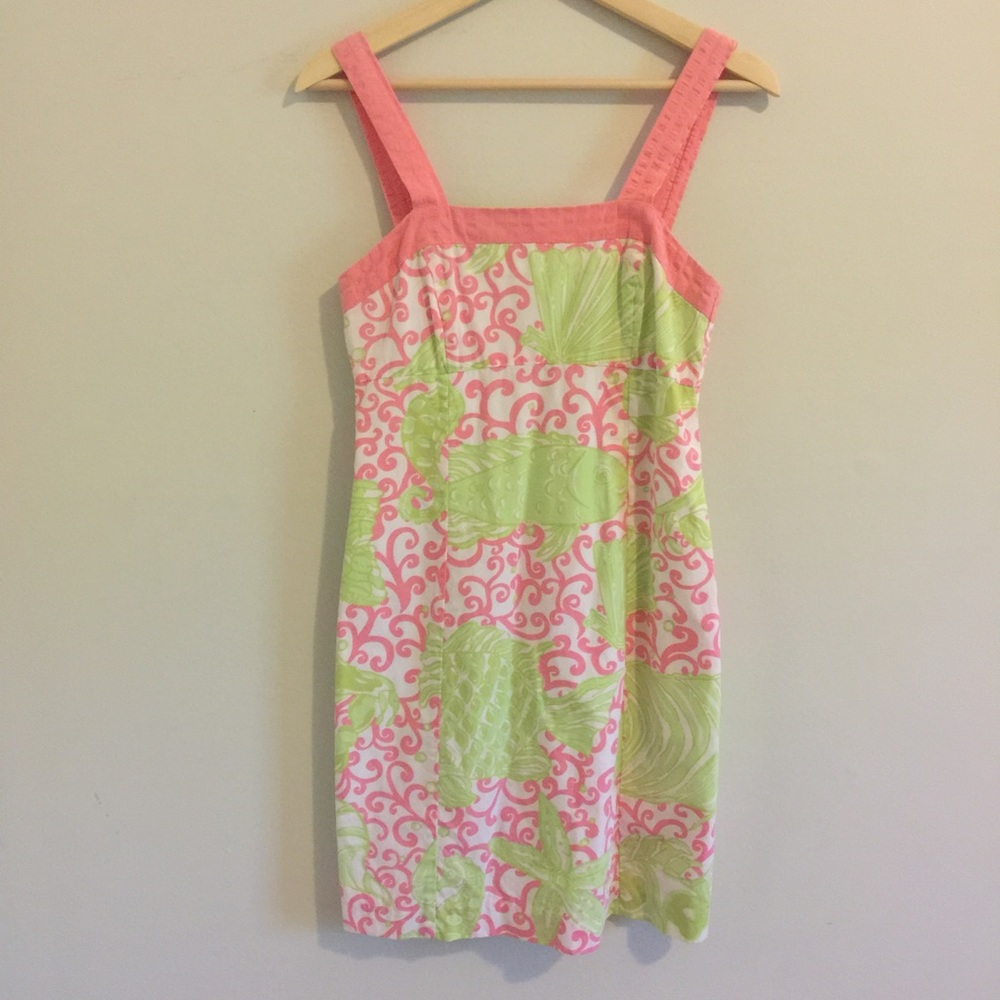 Vintage Lilly Pulitzer Pink Green Pattern Fish