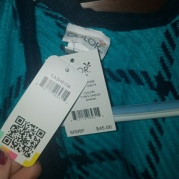 💕Cozy turquoise shawl 💕 - Picture 4 of 7