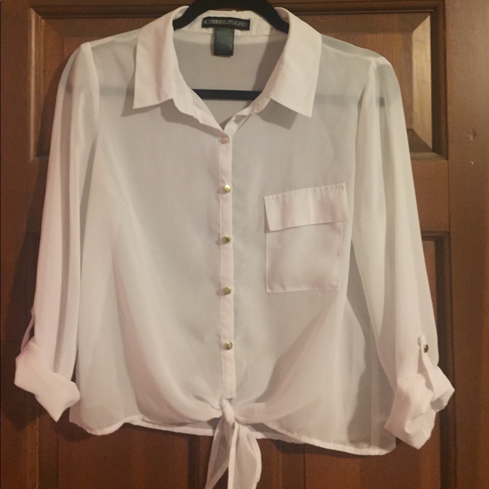 White sheer blouse