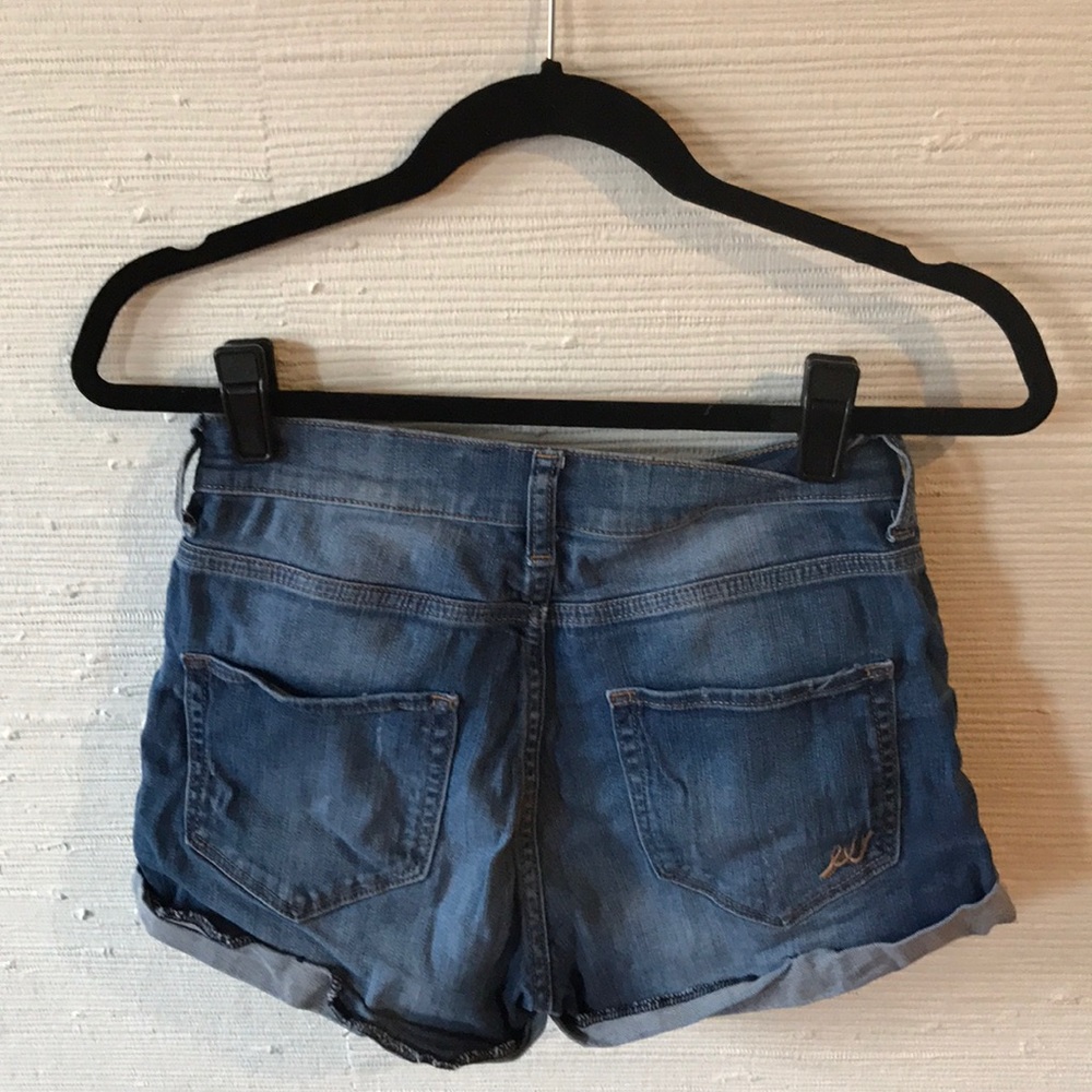 Express High-Waisted Ripped Jean Shorts - Picture 2 of 2