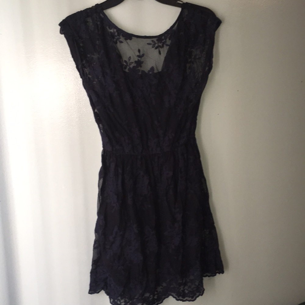 A&F navy blue lace dress