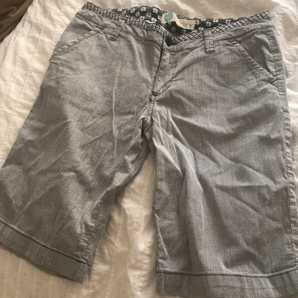Blue and white pin stripped shorts