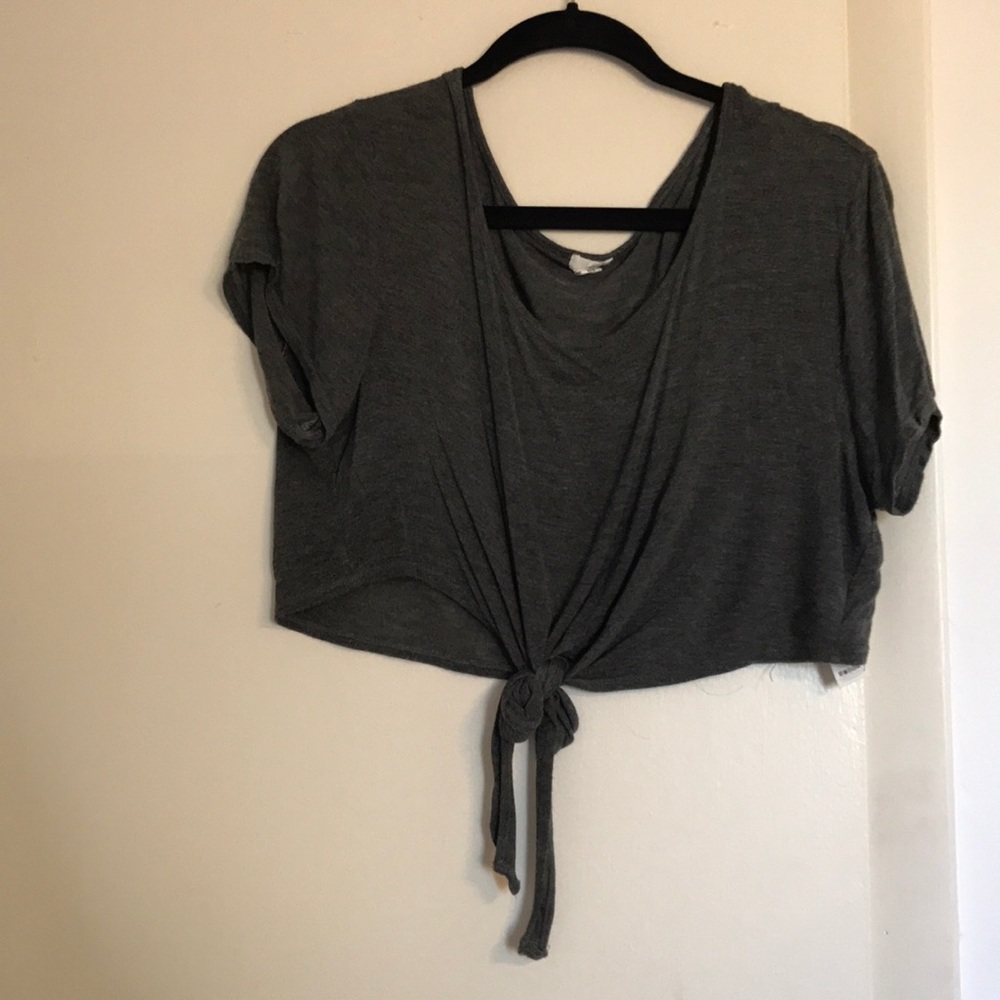 Gray crop top