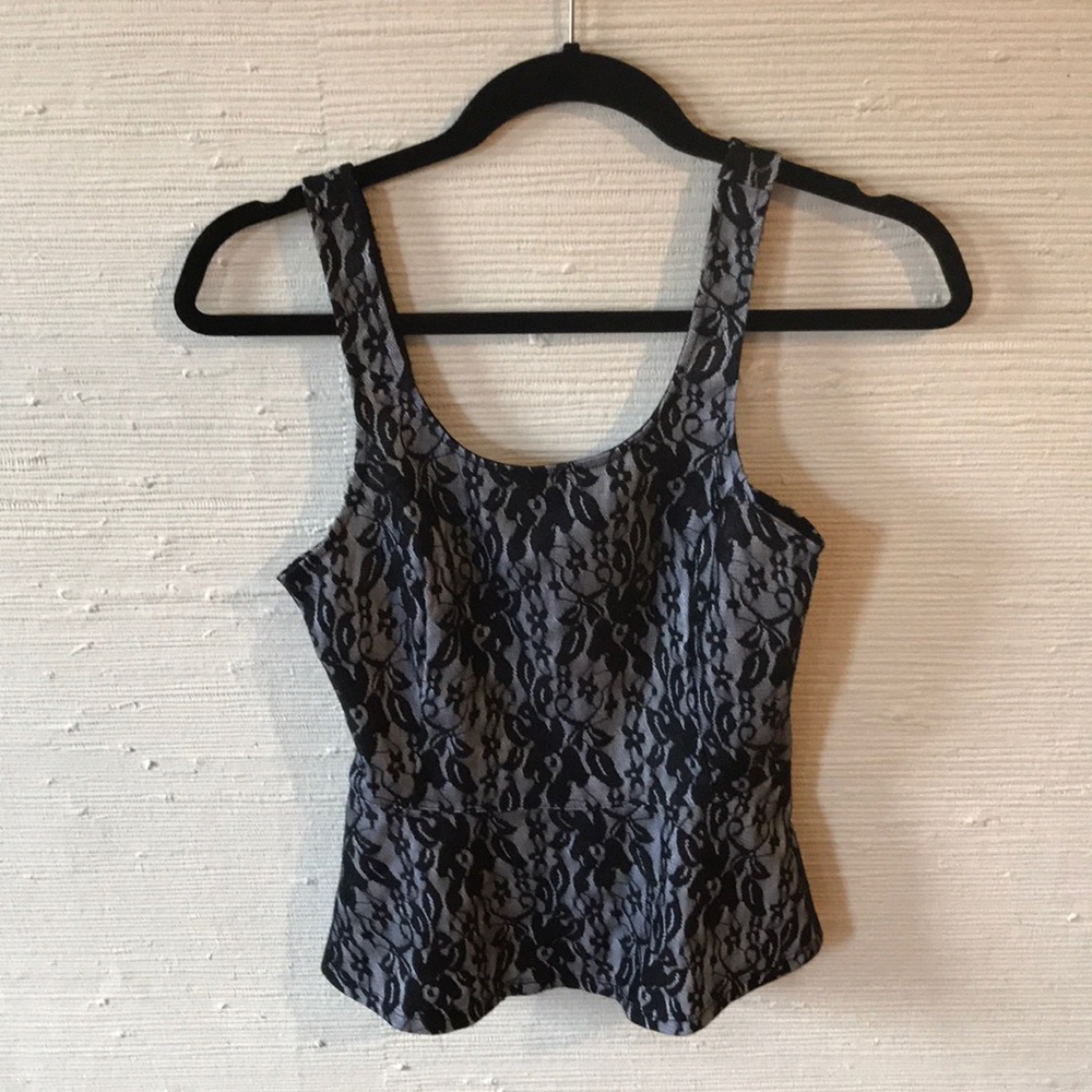 Express Black Lace Peplum Tank