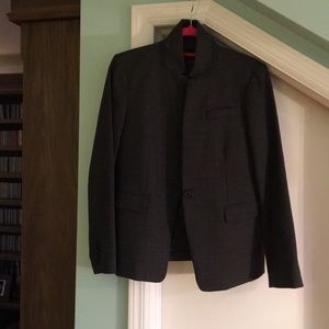 J Crew gray notch stand up collar blazer 12P