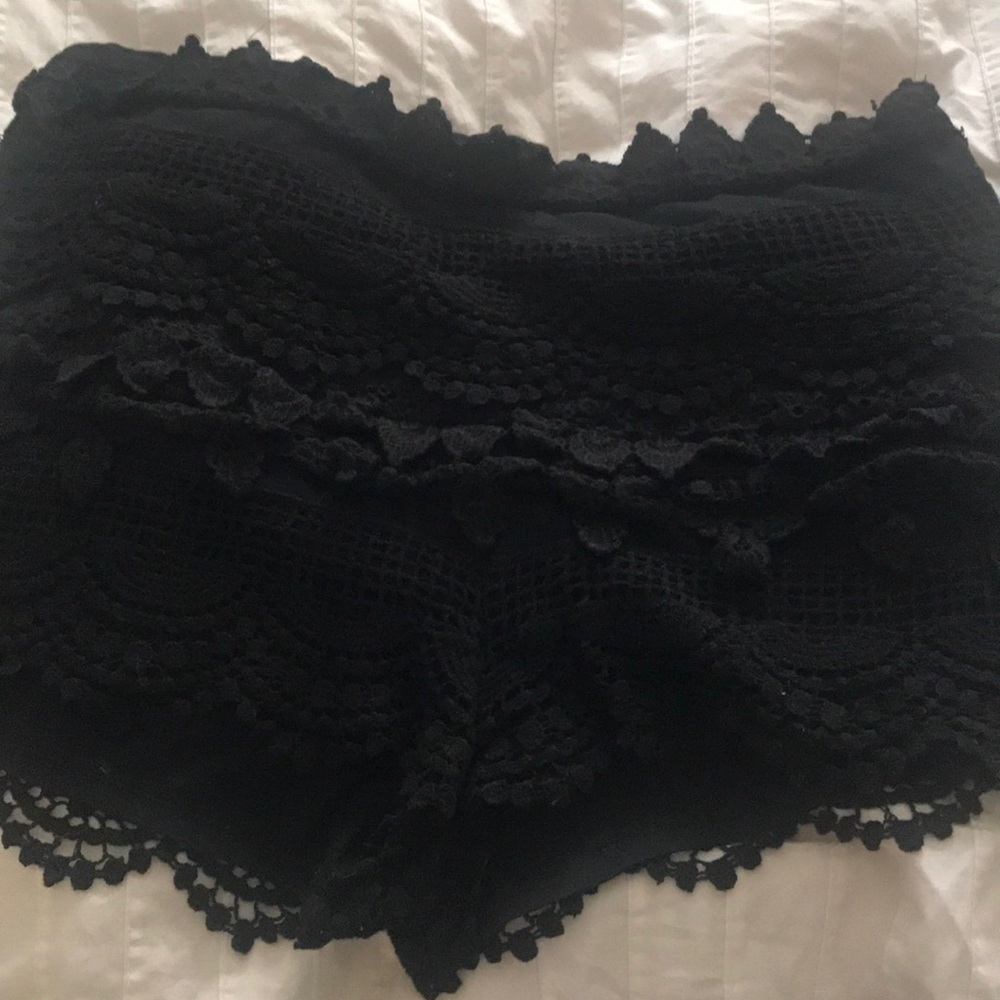 Black lace shorts