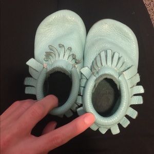 SOLD: Freshly Picked Robins Egg Teal Moccasins