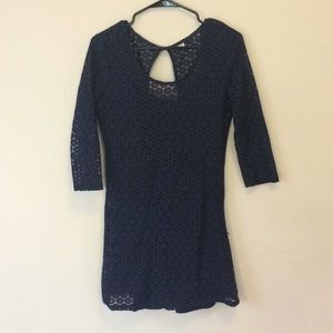 Navy Blue Lace Dress
