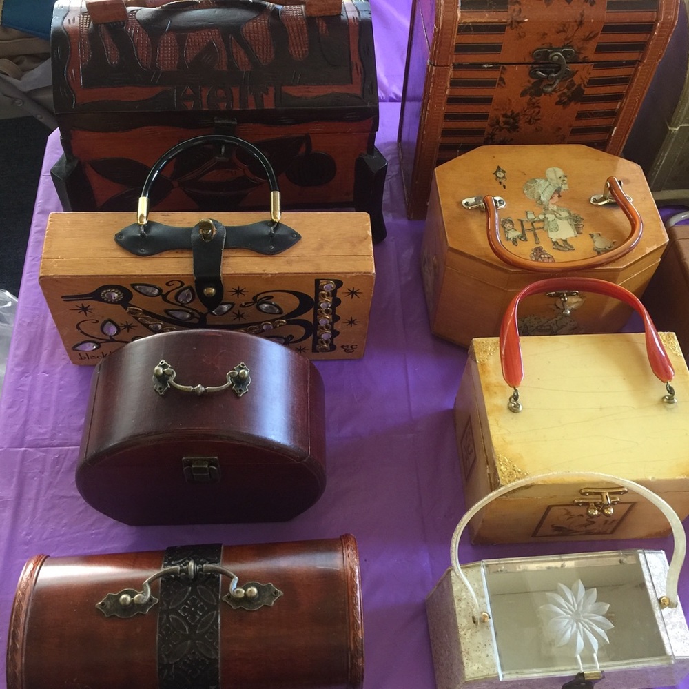 Assorted Antique Wooden Collectable Box Purses