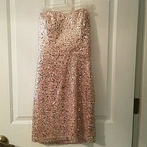 Pink sequence heart neck dress WORN ONCE