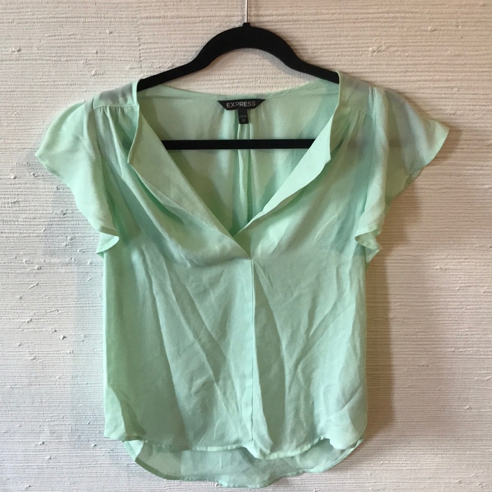Express Mint Chiffon Top