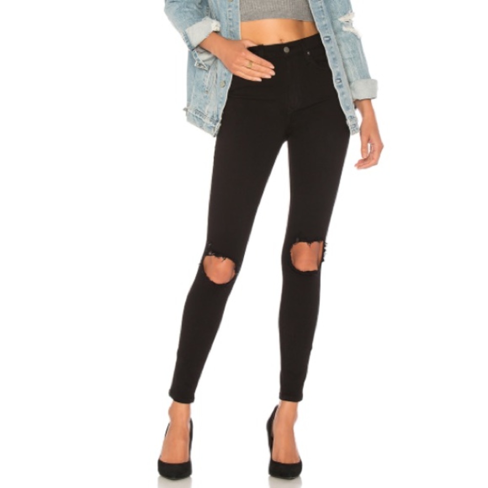 LOVERS + FRIENDS Distressed High-Rise Skinny Jeans