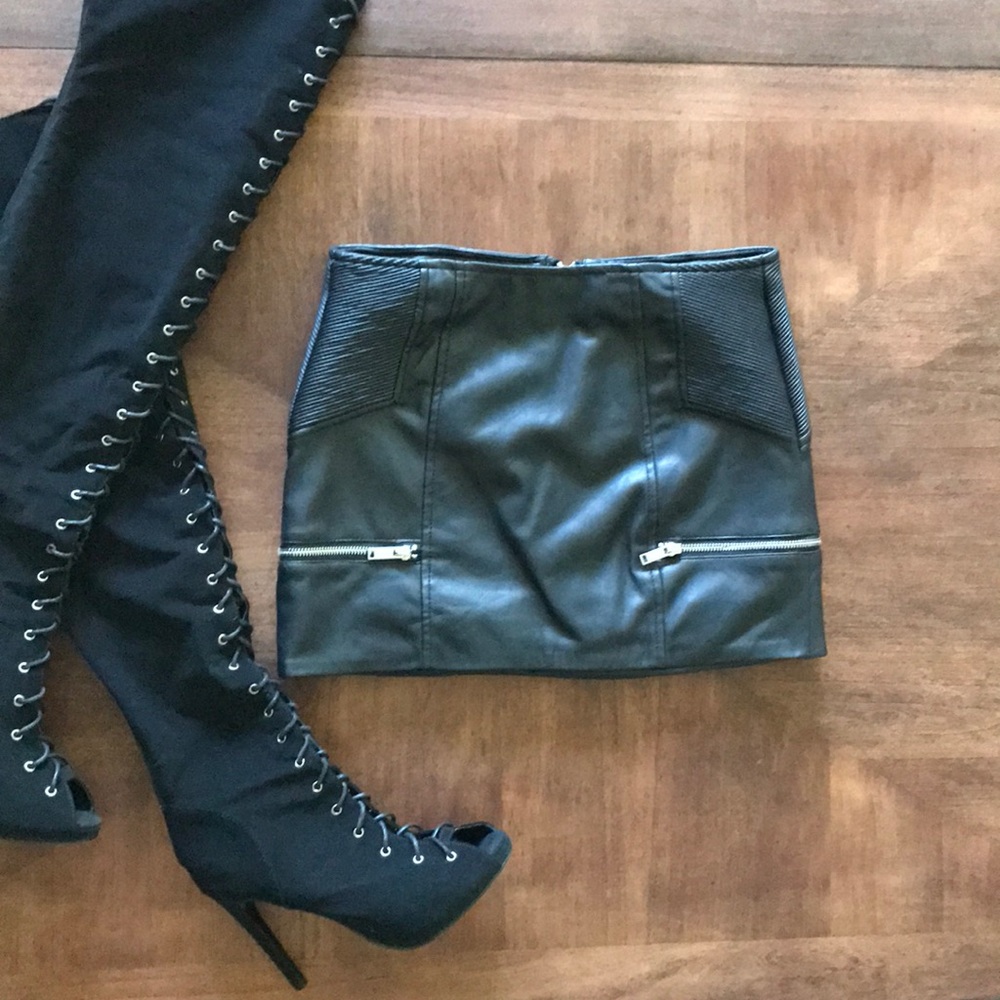 Pleather Mini Skirt