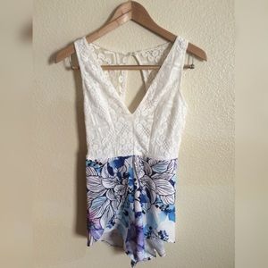 Multi-color romper (open back)