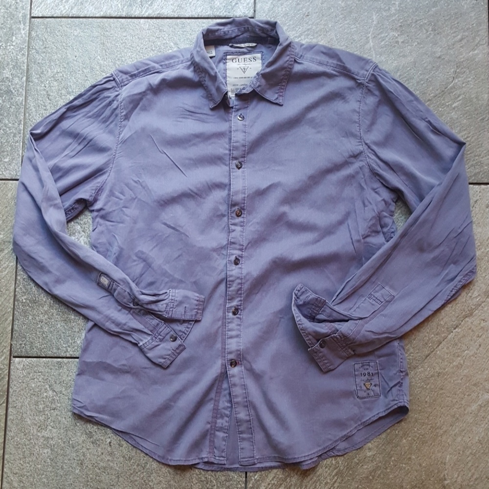 Guess Men's Button Down Shirt with Graphic
