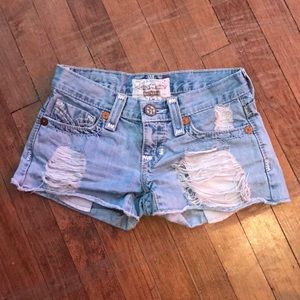 Big star denim destroyed shorts