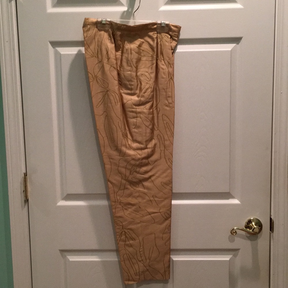 Cocktail Party Ready - Gold Silk Pants