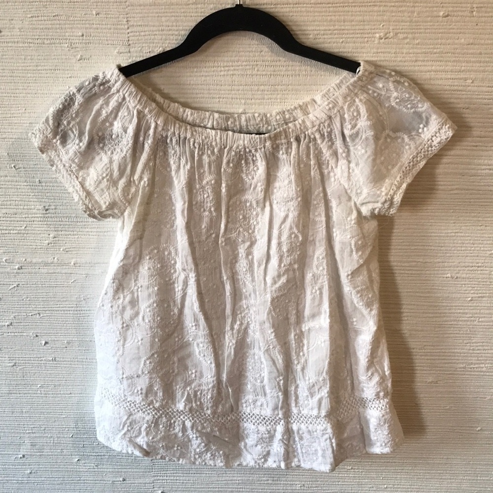 Lucky Brand White Peasant Top