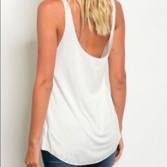 Just A Small Town Girl white tank. Yoga wear - Picture 2 of 2
