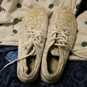 White floral sneakers