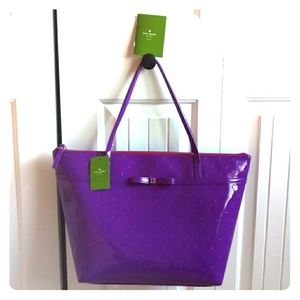 Kate Spade Camellia St purple large tote bag