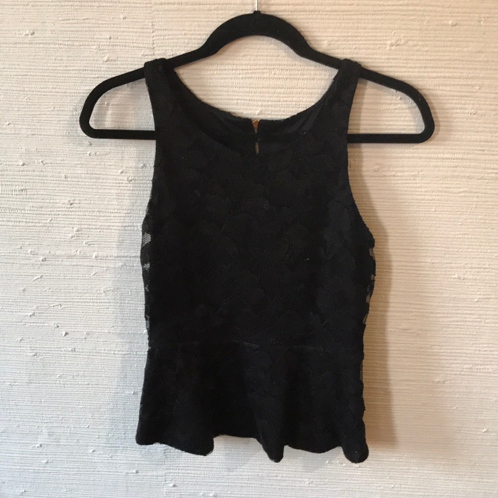 Express Black Lace Peplum Tank