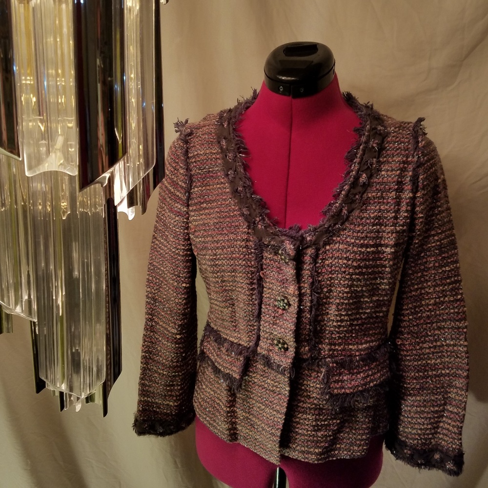 Rebecca Tayor blazer designer size 6 pink gray
