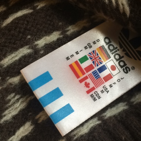 Rare Adidas Wooly Feel Cotton Three Stripe Sweater - Picture 5 of 6