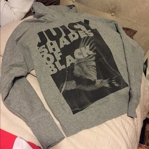 Women’s Juicy Couture shades of black grey hoodie sweatshirt small