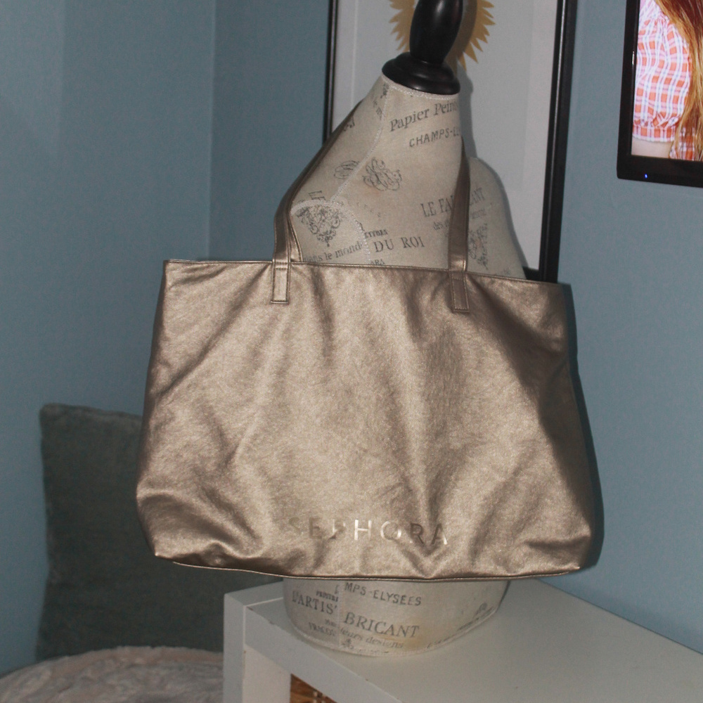 Gold Leather Sephora Tote