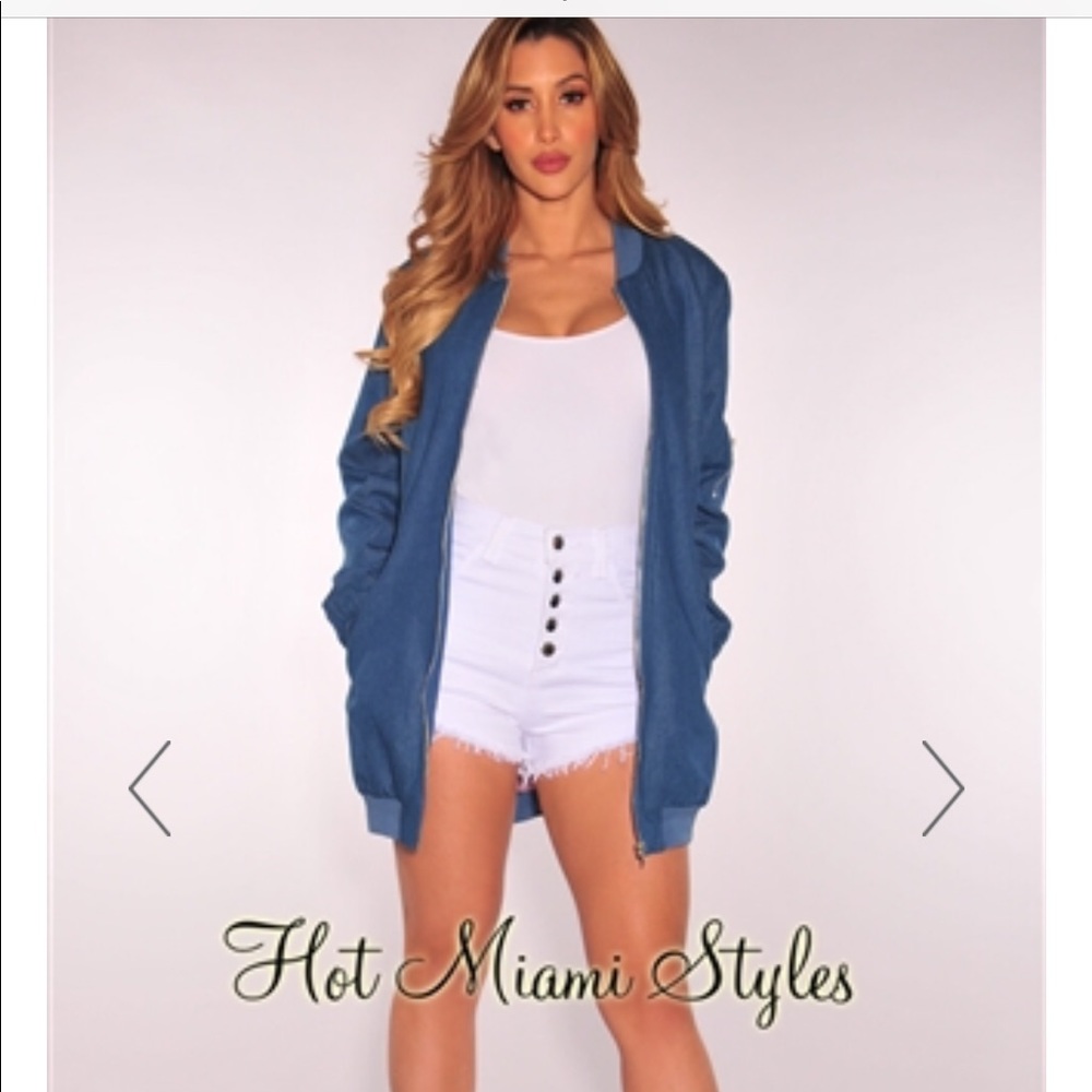 HotMiamiStyle Long Denim Bomber Jacket