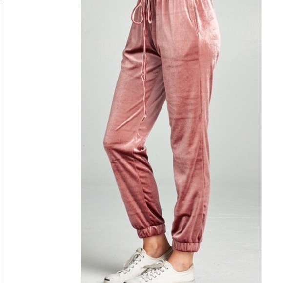 VELVET JOGGER PANTS - Picture 3 of 5