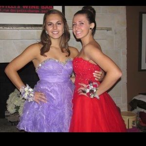 Red homecoming dress. Comment for more pictures