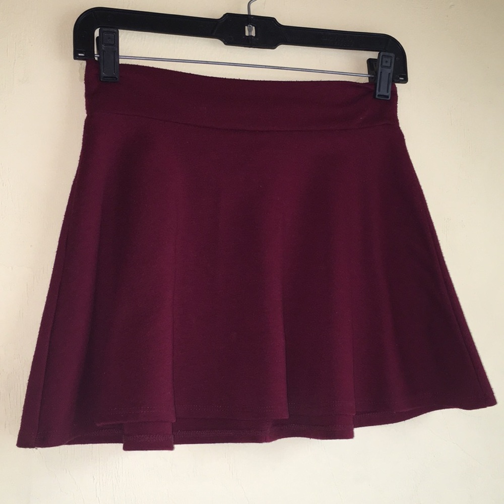 Maroon mini skirt