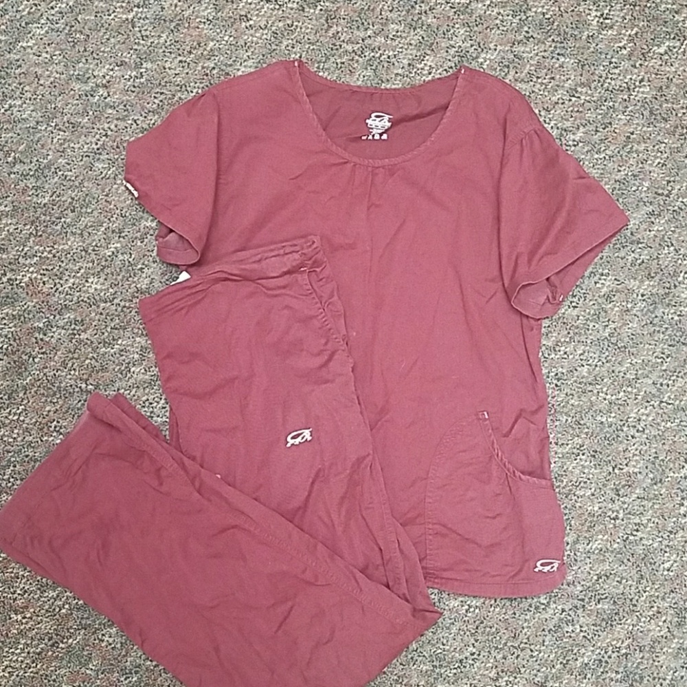 Maroon iguana scrub set